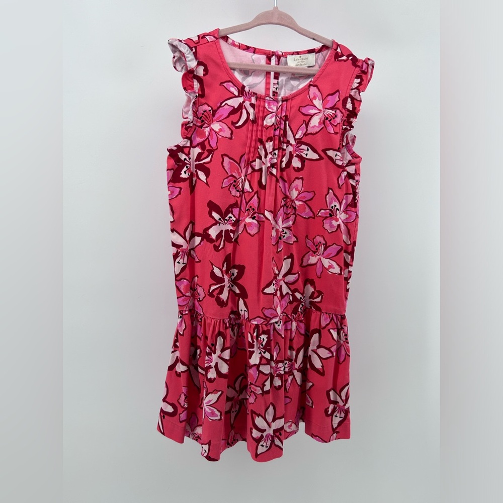 KATE SPADE Fit & Flare Dress, EUC, Coral Pink, Floral Designer Size 8